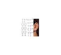 Adramata 9Pairs Boucles d'Oreilles Femme Acier Inoxydable Boucle d'Oreilles Pendante Petit Creoles Or Argent Boucle d'Oreille Clous Tragus Helix Piercing Oreille Boucles d'Oreilles Femme Argent Or