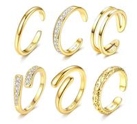 Adramata Bagues d'Orteil en or 14K pour Femmes Anneaux d'Orteil Réglables | Mignon Bague à Bout Ouvert Coeur de Fleur Bagues d'Orteil,Bijoux de Pied Été Plage pour Femmes,Or/Argent