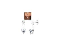 Adramata Boucles d'Oreilles Argent 925 pour Femme Plaquée Or 14 Carats Dangle Boucles d'oreilles, Studs Double Face avec CZ, Hypoallergéniques Créoles Or/Argent Oreille Helix Tragus Piercing Bijoux