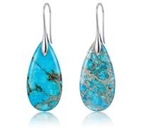 Adramata Boucles d'Oreilles en Pierre Naturelle Bohème Boucles d'oreilles | Boucles d'Oreilles Pendantes Pierre Naturelle en Forme Poisson,Naturelle Bijoux Tendance en Forme Larme pour Femme
