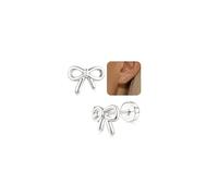 Adramata Boucles d'Oreilles Femme Argent 925 Hypoallergéniques Cartilage Hélix Piercing Oreille Étoile Nœud Papillon Croix Boucle d'Oreille Argent Or pour Femme Fille