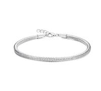 Adramata Bracelet Femme Argent 925 à Fermoir Homard - Chaîne Serpent Réglable pour Femme Homme avec Charms à Faire Soi-Même - Bijoux Cadeaux et Boîte Cadeau