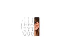 Adramata Piercing Oreille Acier Inoxydable Boucles d'Oreilles Femme Sans Fil Piercing Helix Or Argent Boucles d'Oreilles Creoles Piercings Nez Labret Conch Daith Cartilage Piercings Tragus