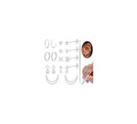 Adramata Piercing Oreille Acier Inoxydable Boucles d'Oreilles Femme Sans Fil Piercing Tragus Boucles d'Oreilles Creoles avec Breloques Piercings Nez Labret Conch Daith Cartilage Piercings