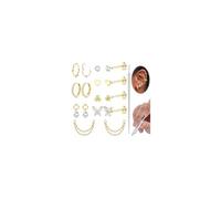 Adramata Piercing Oreille Acier Inoxydable Boucles d'Oreilles Femme Sans Fil Piercing Tragus Boucles d'Oreilles Creoles avec Breloques Piercings Nez Labret Conch Daith Cartilage Piercings