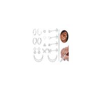 Adramata Piercing Oreille Acier Inoxydable Boucles d'Oreilles Femme Sans Fil Piercing Tragus Boucles d'Oreilles Creoles avec Breloques Piercings Nez Labret Conch Daith Cartilage Piercings