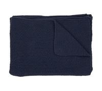 Adrano - plaid - 130x170 cm - en coton recyclé - Bleu marine