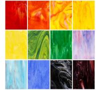 Adrattnay Lot de 12 feuilles de vitrail transparentes de 10,2 x 15,2 cm, fournitures de vitrail pour mosaïque, artisanat, fenêtre de cathédrale, attrape-soleil et décoration d'intérieur