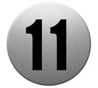 Adresse Postale Numéro 11 - Gris Brossé 10x10cm - Sticker/Autocollant