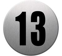 adresse postale numéro 13 - gris brossé 10x10cm - Autocollant(sticker)