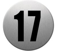 Adresse Postale Numéro 17 - Gris Brossé 10x10cm - Sticker/Autocollant