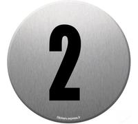 Adresse Postale Numéro 2 - Gris Brossé 10x10cm - Sticker/Autocollant