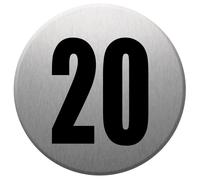 Adresse Postale Numéro 20 (Gris Brossé 10x10cm) - Sticker/Autocollant