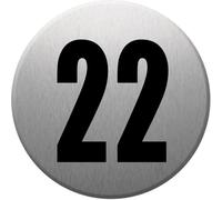 Adresse Postale Numéro 22 (Gris Brossé 10x10cm) - Sticker/Autocollant