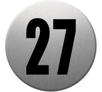 Adresse Postale Numéro 27 (Gris Brossé 10x10cm) - Sticker/Autocollant