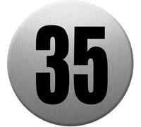 Adresse Postale Numéro 35 (Gris Brossé 10x10cm) - Sticker/Autocollant
