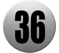 Adresse Postale Numéro 36 (Gris Brossé 10x10cm) - Sticker/Autocollant