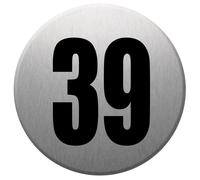 Adresse Postale Numéro 39 (Gris Brossé 10x10cm) - Sticker/Autocollant
