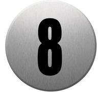 Adresse Postale Numéro 8 - Gris Brossé 10x10cm - Sticker/Autocollant