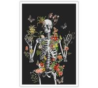 ADRHGCY Poster plastifié d'anatomie du système squelettique - Physiologie humaine et anatomie - Art médical moderne - Modèle d'étude du squelette nerveux - Pour bureau médical, hôpital - Décoration