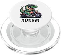 Adrian Fun Alligator Moto Design pour garçon Nom Adrian PopSockets PopGrip pour MagSafe