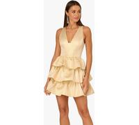 Adrianna Papell Adrianna By Adrianna Papell Gold Gold Metallic Jacquard Mini Dress Gold 12