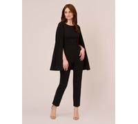 Adrianna Papell Adrianna Papell Black Knit Crepe Cape Jumpsuit