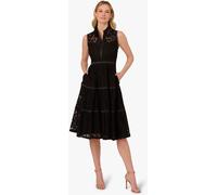 Adrianna Papell Adrianna Papell Black Lace Midi Shirt Dress Black 18