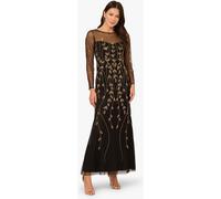 Adrianna Papell Adrianna Papell Black Studio Long Sleeve Beaded Dress Black 42