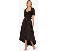 Adrianna Papell Adrianna Papell Black Studio Sequin Combo Taffeta Gown Black 10