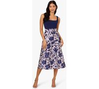 Adrianna Papell Adrianna Papell Blue Combo Printed Ankle Dress Blue 12