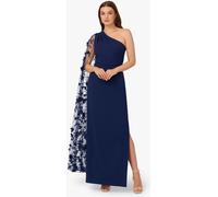 Adrianna Papell Adrianna Papell Blue Crepe One Shoulder Dress Blue 12
