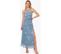 Adrianna Papell Adrianna Papell Blue Halter Embroider Maxi Blue Medium