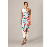 Adrianna Papell Adrianna Papell Blue Petite One Shoulder Border Gown Blue 36