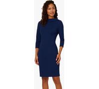 Adrianna Papell Adrianna Papell Blue Rolled Neck Crepe Dress Blue EU 38 (UK 10)