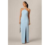 Adrianna Papell Adrianna Papell Blue Stretch Crepe Long Dress Blue EU 44 (UK 16)