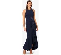 Adrianna Papell Adrianna Papell Blue Studio Beaded Crepe Halter Gown Blue EU 40 (UK 12)