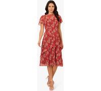 Adrianna Papell Adrianna Papell Brown Print Crinkle Chiffon Dress Brown EU 42 (UK 14)