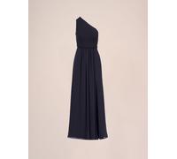 Adrianna Papell Adrianna Papell Dark Blue One Shoulder Chiffon Gown Dark Blue 14