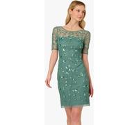 Adrianna Papell Adrianna Papell Green Beaded Floral Short Dress Green EU 46 (UK 18)