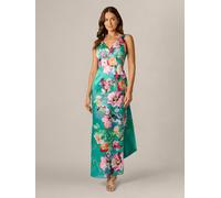 Adrianna Papell Adrianna Papell Green Printed Mikado Bow Back Gown Green EU 40 (UK 12)