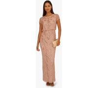 Adrianna Papell Adrianna Papell Pink Studio Petite Bead Blouson Long Dress Pink 10