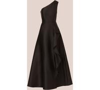 Adrianna Papell Adrianna Papell Studio One Shoulder Mikado Black Gown Black 18