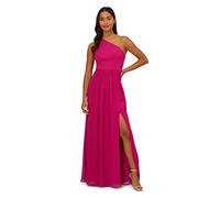 Adrianna Papell Robe asymétrique en Mousseline de Soie pour Femme, Magenta Brillant, 46