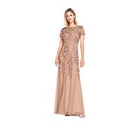 Adrianna Papell Robe de Godet en Perles Florales soirée Formelle, Rose Gold, 46 Femme
