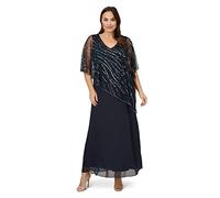 Adrianna Papell Robe midi avec Perles et Popover pour Femme, Midnight, 46 Plus