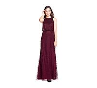 Adrianna Papell Women's Art Deco Beaded Blouson Dress with Halter Neckline