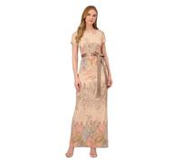Adrianna Papell Women's Matelasse Column Gown, Blush Multi, 10