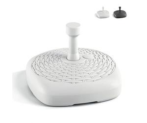 Adriatic S.R.L. Base pour parasols Universelle, fabriquée en Italie, en résine Effet rotin, Couleur Blanc, carrée, Base pour parasols.