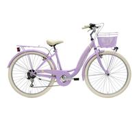 Adriatica Bazam - Vélo Touring Femme 26" City-Trekking Panda, Boîte de vitesses à 6 vitesses, Cadre en acier, Taille 45, Lilas Mat